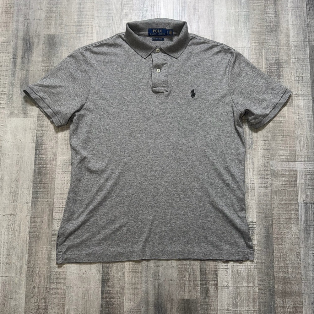 Polo Ralph Lauren Mens Classic Fit Short Sleeve Polo Shirt Grey Blue Size Small